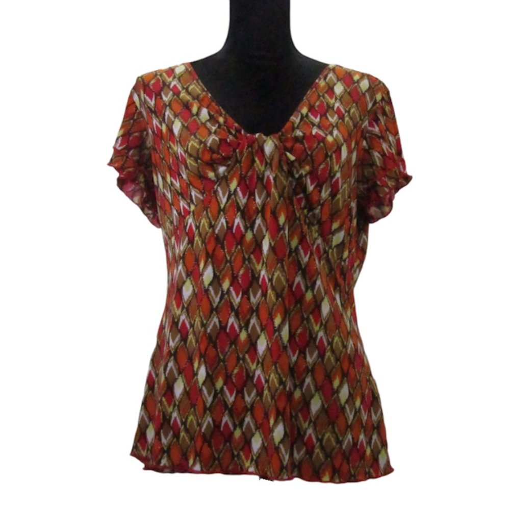 Vintage Suzie Women's Multicolor Geometric Top - Size Large